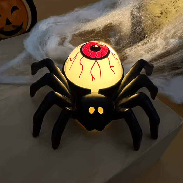 LED Spider Skull Candle Lamp – Halloween LED Candle Spooky Skull Light for Haunted House & Party Decor