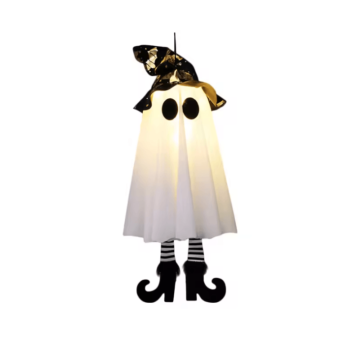 LED Light-Up Witch & Ghost Hanging Decoration – Halloween Hanging Decorations for Indoor & Outdoor Party Decor