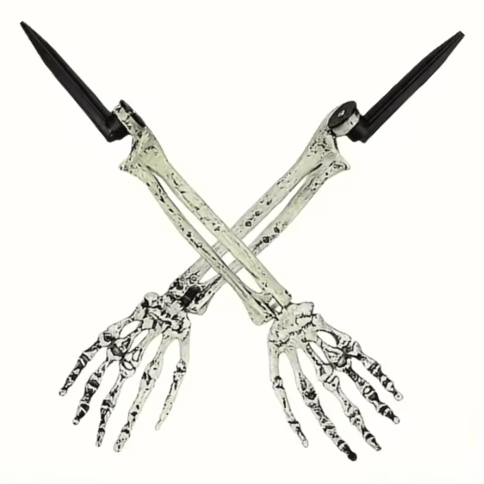 Skeleton Bone Garden Stakes – Halloween Yard Stakes Skull & Hand Ground Decorations for Spooky Outdoor Displays