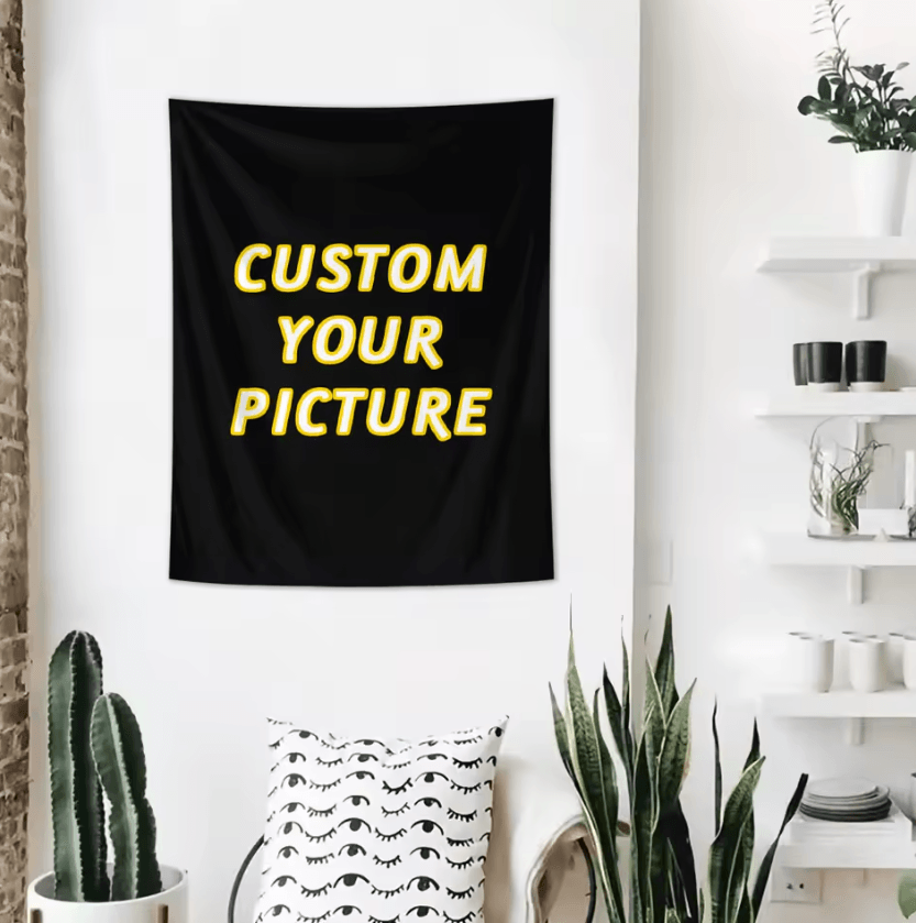 Custom Photo & Logo Tapestry Banner – Personalized Wall Tapestry for Events, Home & Business Decor