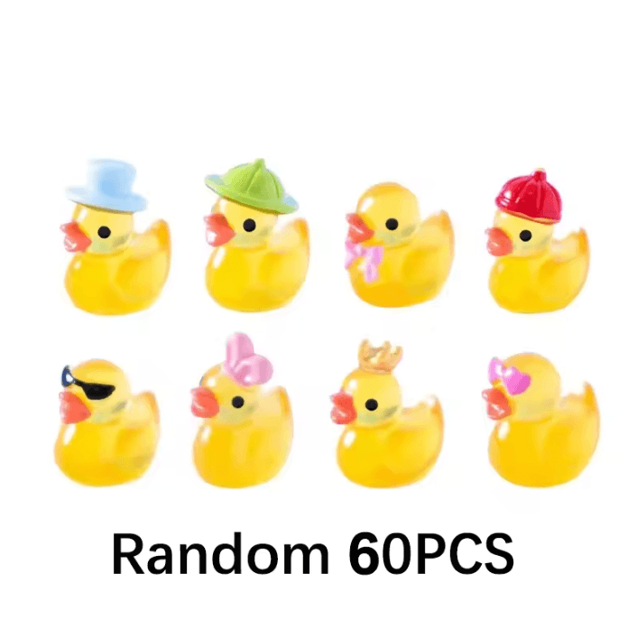 Glow in the Dark Mini Duck Figurines – Luminous Mini Ducks Miniature Duck Figures for Fairy Gardens & DIY Crafts