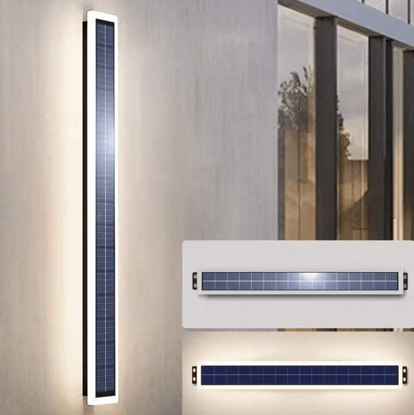 Modern 60cm Solar Wall Light - 10W IP65 Waterproof Outdoor Lamp