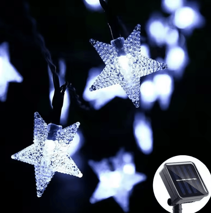 Solar LED Star String Lights - Waterproof Outdoor Fairy Lights