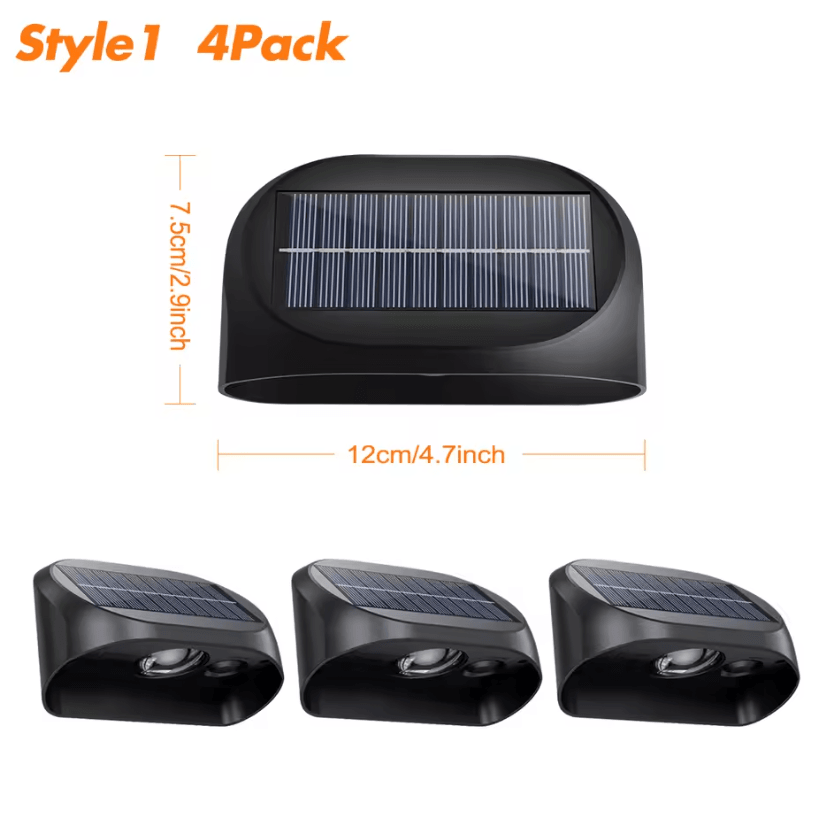 Solar RGB Fence Lights - Waterproof Warm White LED Deck Wall Lights