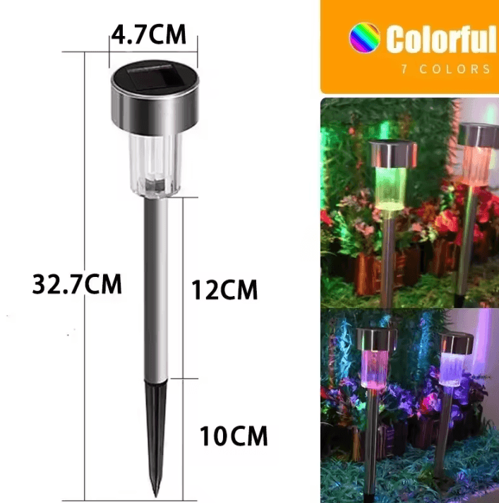 2PC Solar Ground Lights - Waterproof LED Outdoor Pathway Lamps