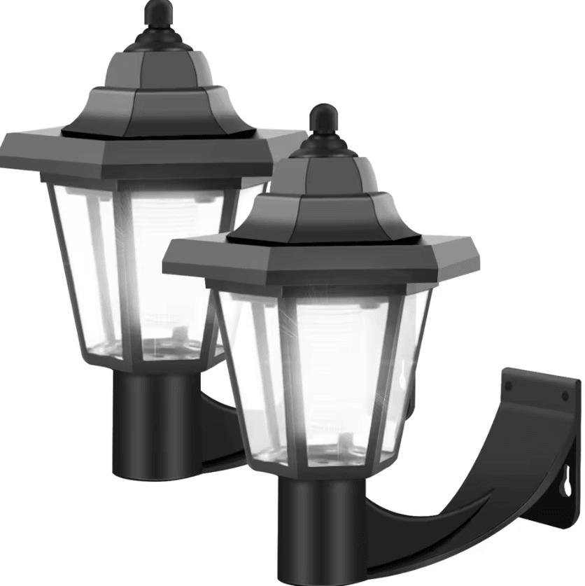 2PC Solar Wall Lights - Outdoor Garden and Balcony Accent Lamps