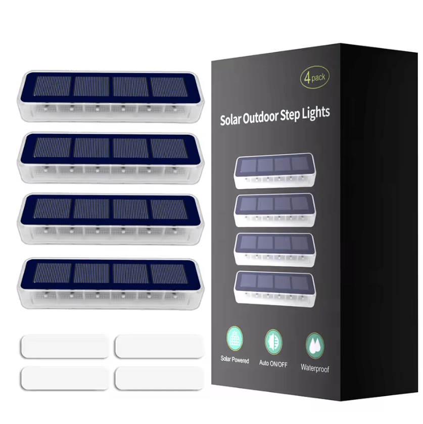 IP68 Solar LED Step Light - Anti-Theft Outdoor Stair and Deck Lamp