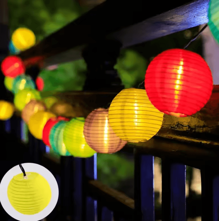 Solar Lantern Fairy String Lights - Waterproof Outdoor Garden Garland