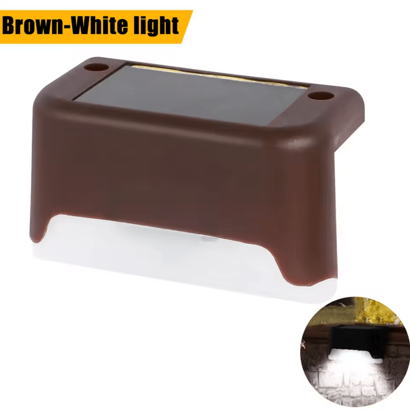 Warm White Solar Step Lights - Waterproof LED Stair and Fence Lights