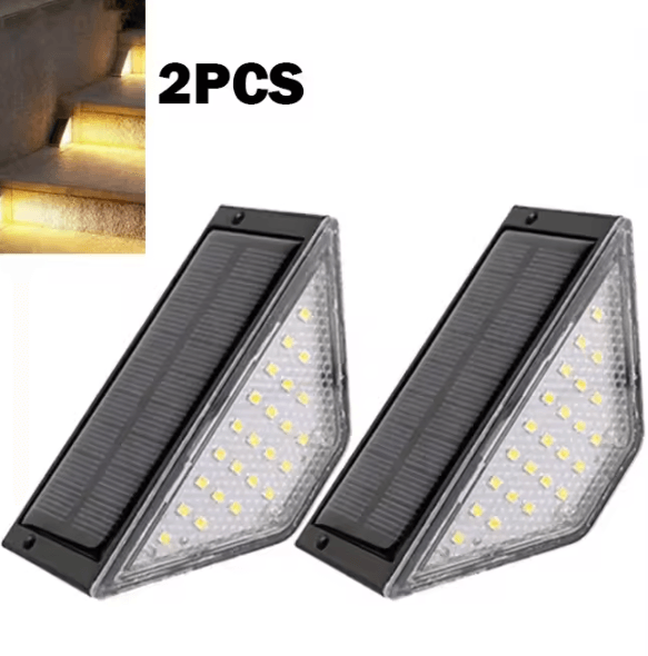 Solar Triangle Step Lights - Waterproof LED Stair and Pathway Lights