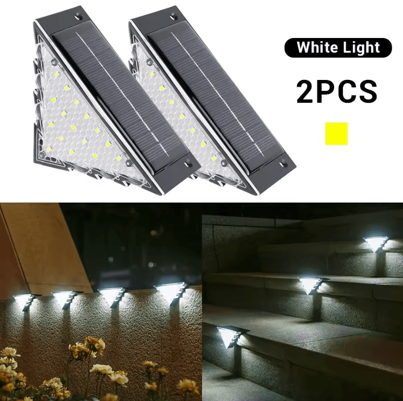 Solar Deck Step Lights - Waterproof Outdoor Fence and Stair Lights
