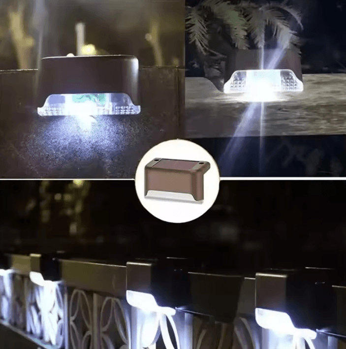 Solar LED Step Lights - Waterproof Deck and Stair Garden Lamps