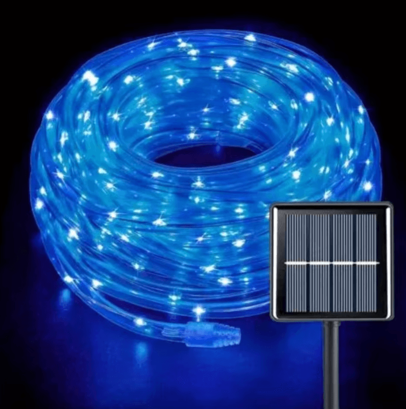 Solar Rope Lights Outdoor Blue 300 LED Waterproof Garden String Lights