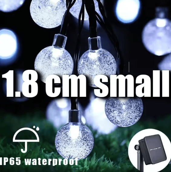20/50/100 LED Solar Crystal Ball String Lights for Outdoor Decor
