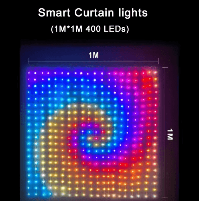 400 LED Smart RGB Curtain Lights with App, Remote and Music Sync