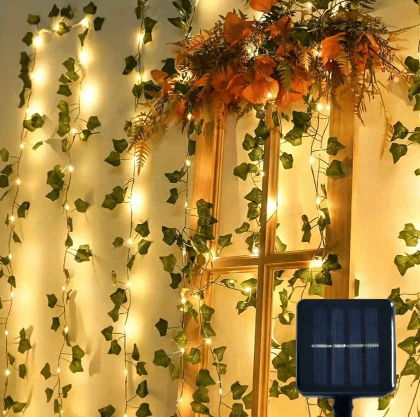Solar Ivy String Lights 7M 12M 17M Outdoor Garden Decor