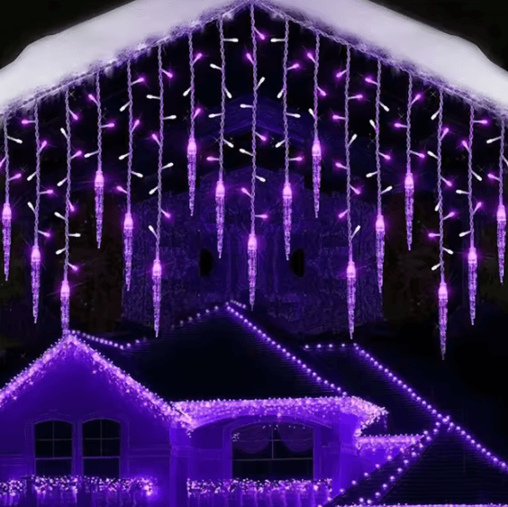 LED Icicle Curtain Lights for Christmas Outdoor Decor