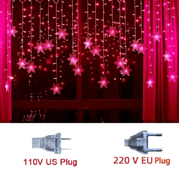 3.2M LED Snowflake Curtain Lights for Christmas Decor