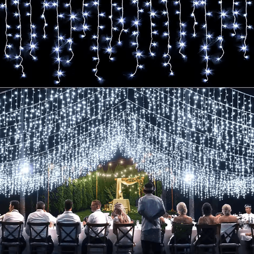 5M LED Icicle Curtain Lights for Christmas Outdoor Decor