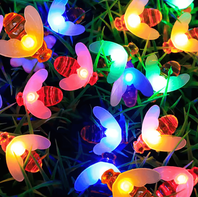 Solar Bee String Lights 20 50 100 LED Outdoor Garden Decor