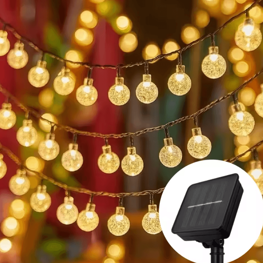 Solar Bubble Ball String Lights for Outdoor Garden Decor