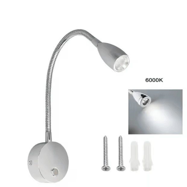 12V 24V Dimmable RV Reading Light with USB C Charger