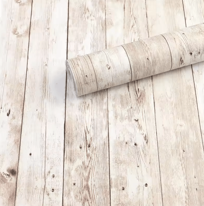 45cm Vintage Wood Grain Peel and Stick Wallpaper Waterproof PVC Wall Sticker