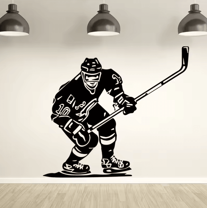 Hockey Player Wall Sticker Self Adhesive Vinyl Sports Wall Decal