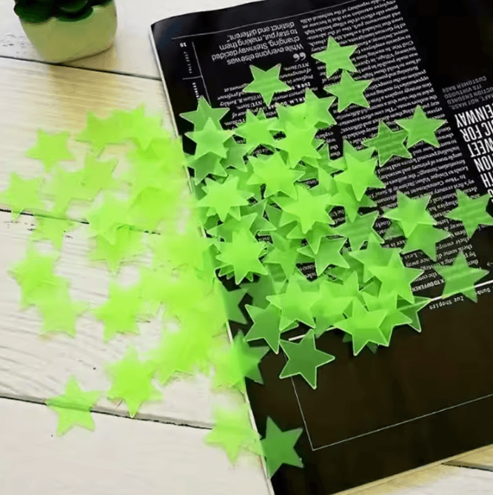 100 Piece 3D Glow in the Dark Star Wall Stickers for Kids Room