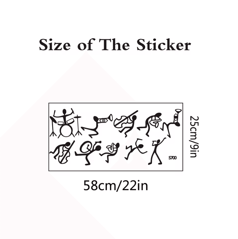 Creative Music Band Wall Sticker Waterproof Vinyl Art Decal