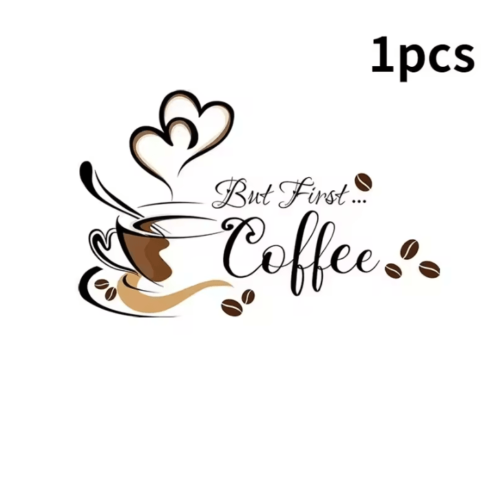 Coffee Cup Vinyl Wall Sticker for Kitchen and Cafe Decor