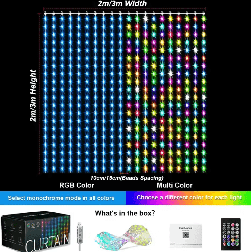 RGB Smart Music Sync Curtain Lights