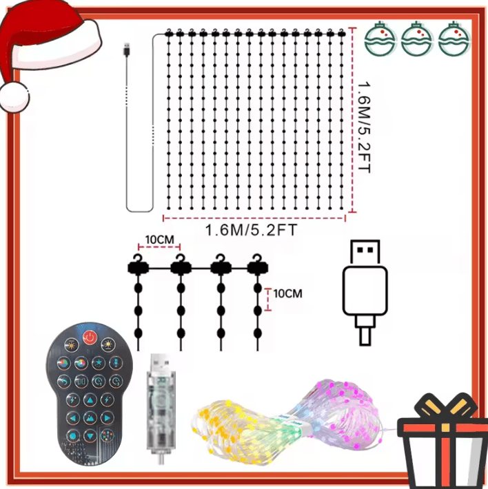 Smart RGB Music Sync Curtain Fairy Lights