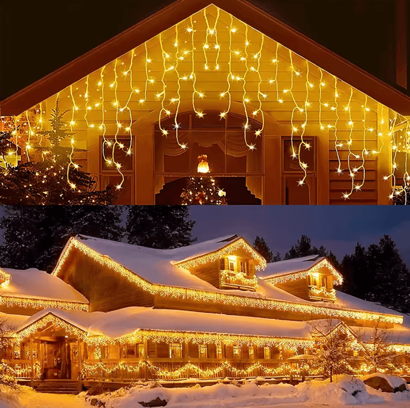 Outdoor LED Icicle Curtain Lights for Christmas and New Year