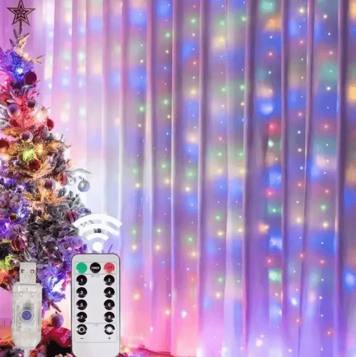 3M USB LED Curtain Fairy Lights with 8 Lighting Modes