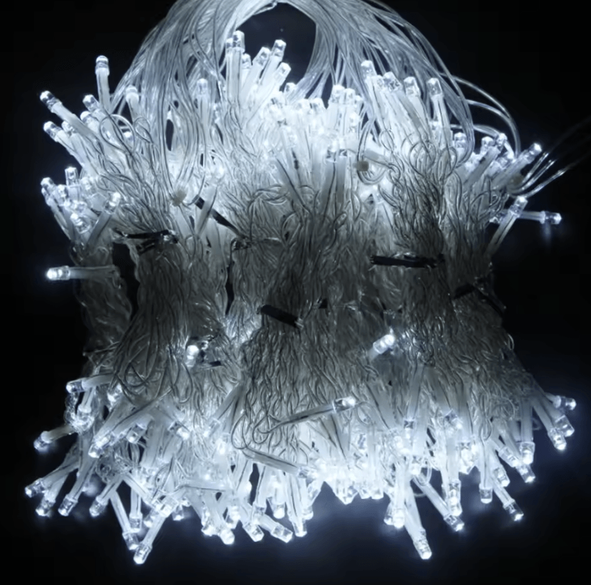 Battery Powered LED Icicle Curtain Lights for Christmas Decor