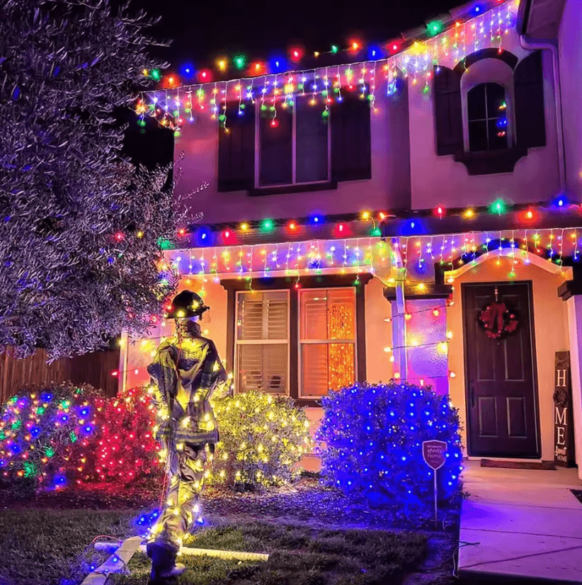 20M Outdoor LED Icicle Curtain Lights for Christmas