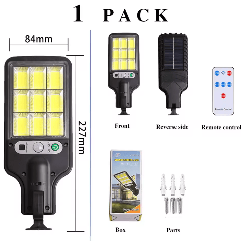 108 LED Solar Motion Sensor Security Wall Light