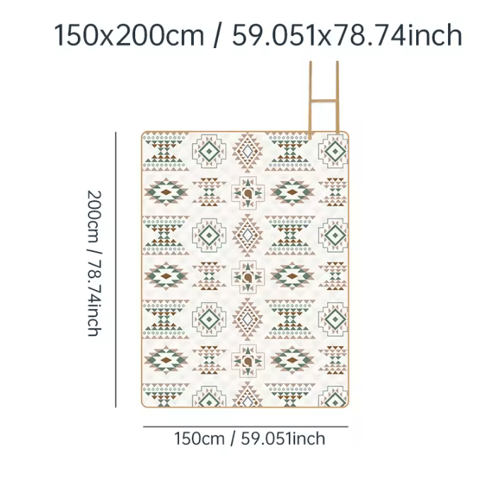 Foldable Checkered Waterproof Outdoor Picnic Blanket