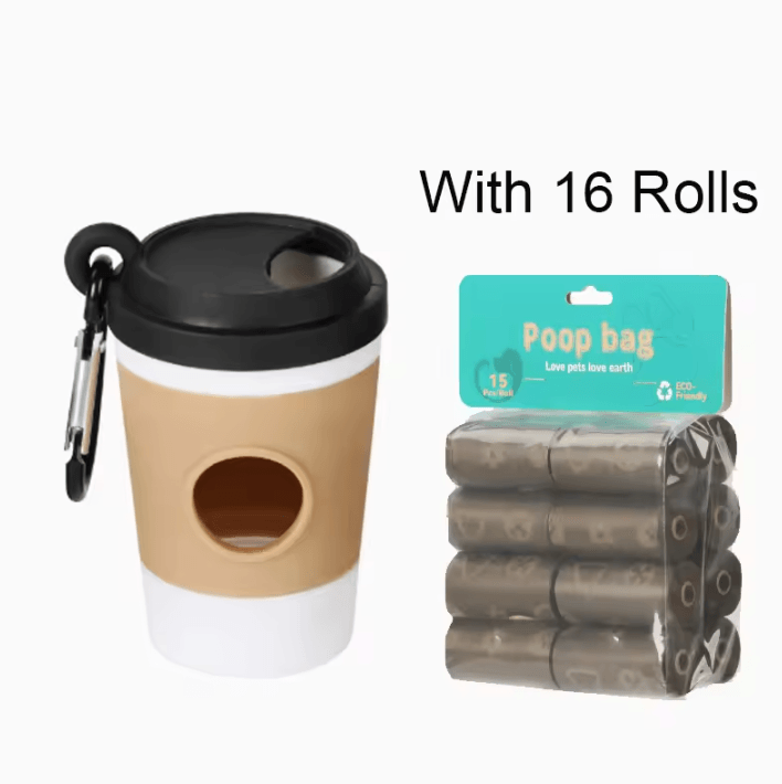 Portable Coffee Cup Dog Poop Bag Holder and Waste Container