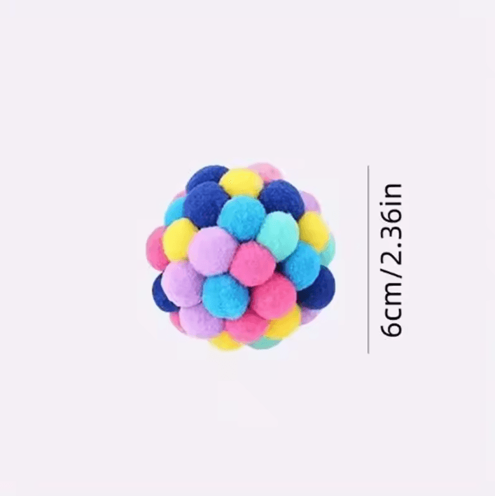 Colorful Plush Bell Ball Cat Toy for Interactive Indoor Play