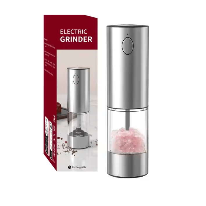 TiltGlow Gravity Electric Salt and Pepper Grinder with LED Light