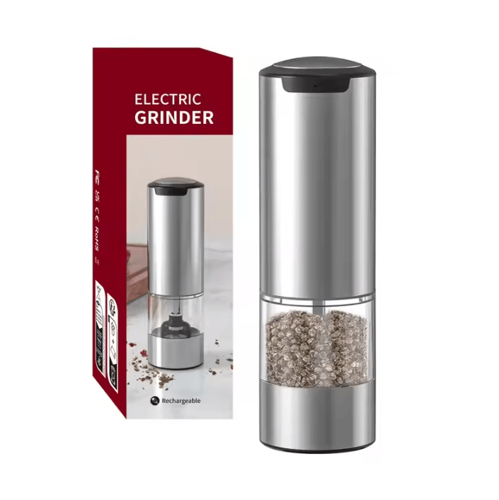 FreshMill Rechargeable Electric Salt and Pepper Grinder with LED Light