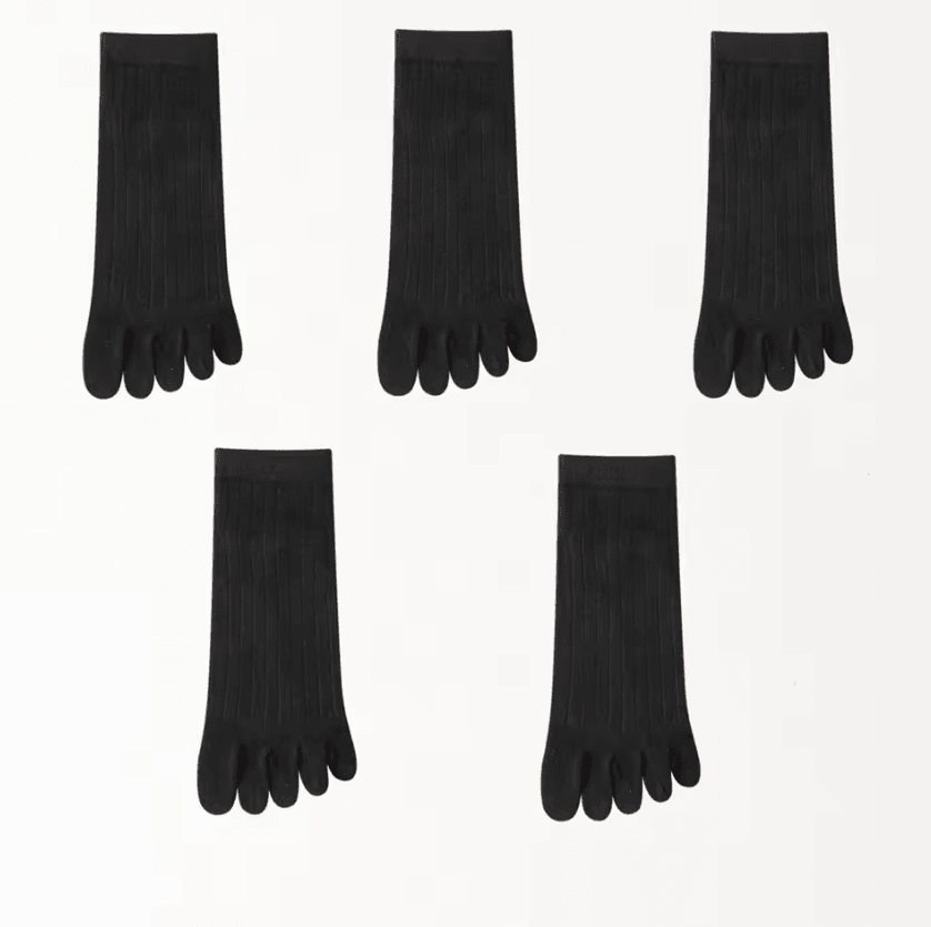 ToeFlex 5-Pair Men's Cotton Five Finger Ankle Socks for Breathable Summer Comfort