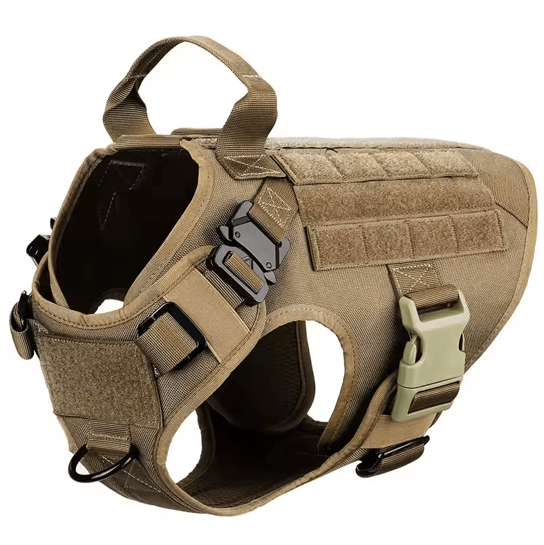 Tactical Dog Harness Collar and Leash Set for Large Dogs with No Pull Control
