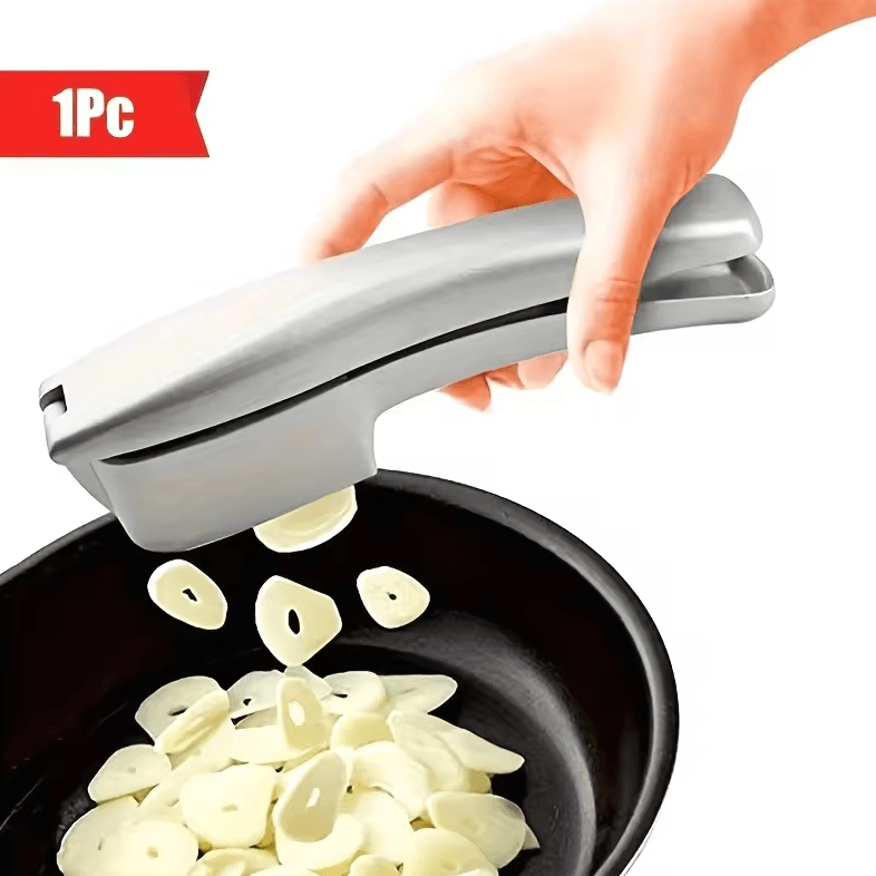 2-in-1 Aluminum Garlic Press and Slicer Grinder Multi-Function Kitchen Tool
