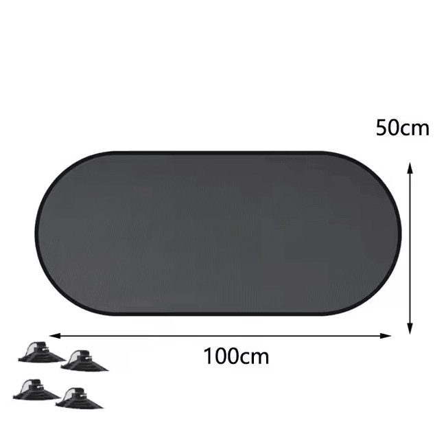 Universal Folding Rear Window Sunshade UV Protection Auto Mesh Visor with Suction Cups (39.4in by 19.7in)