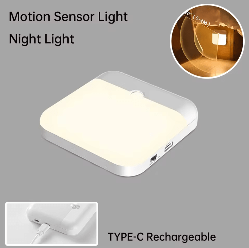 Wireless Motion Sensor LED Light – USB-C Rechargeable Night | Inspire ...