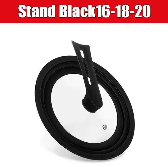 Universal Silicone Pan Lid - Tempered Glass Cookware Cover with Standing Handle