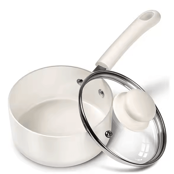 Premium Nonstick Cream Sauce Pan with Lid – 1 QT Milk Pot for Soup & Cooking